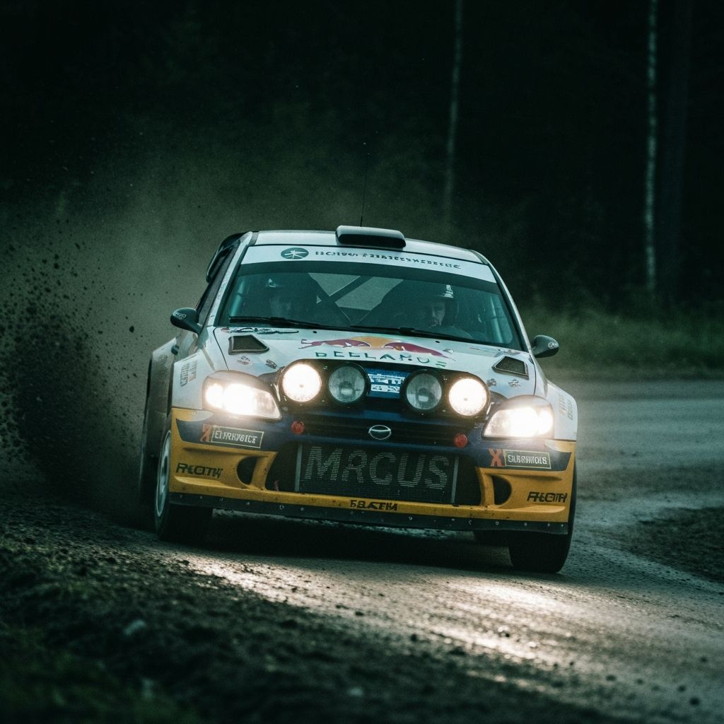 Ралли-гонка на лесной трассе